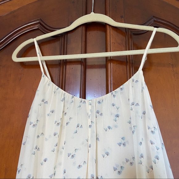 Madison Marcus 100% Silk Ditsy Floral Ruffle Swing Hem Cottagecore Tank - Picture 2 of 9